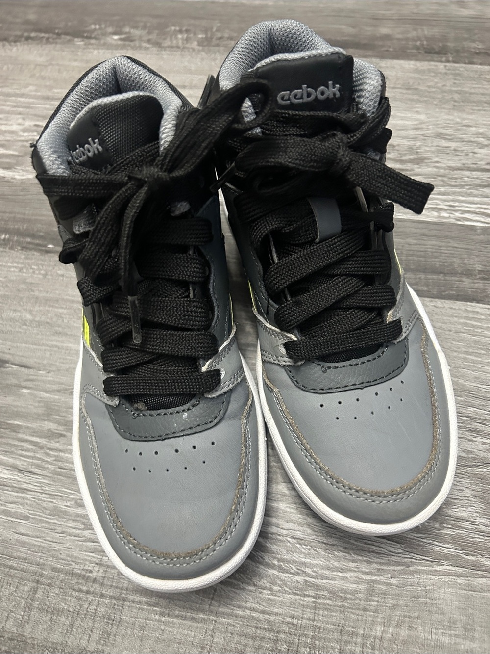 Reebok Kids Gray, Black and White High-Top Sneakers